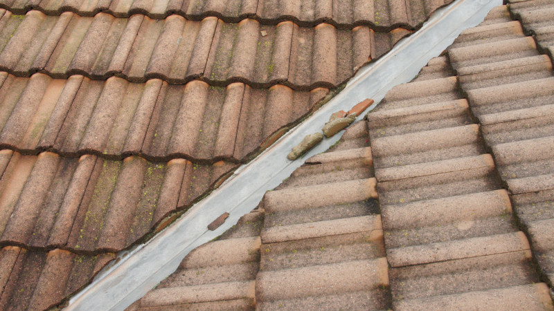 Roof valley replacement on a cement roof