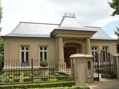 house with slate tile roof