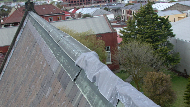 Roof valley replacement on a cement roof