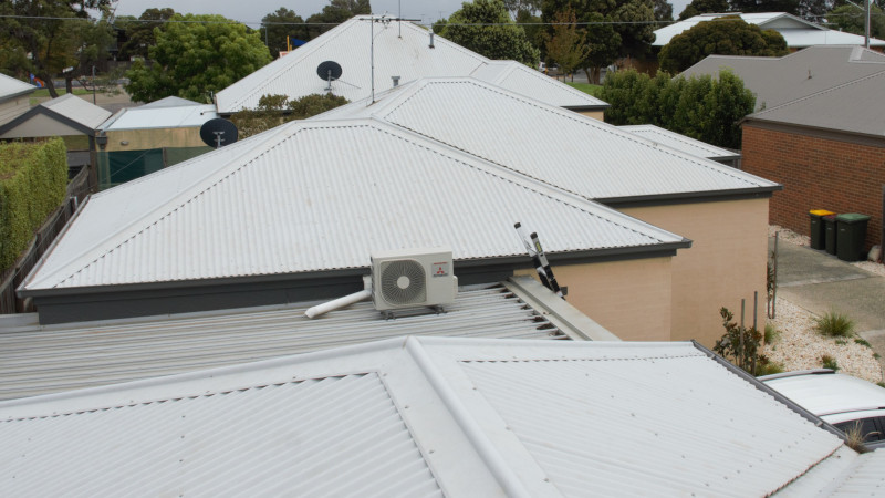Colorbond units after moss treatment showing clean surfaces