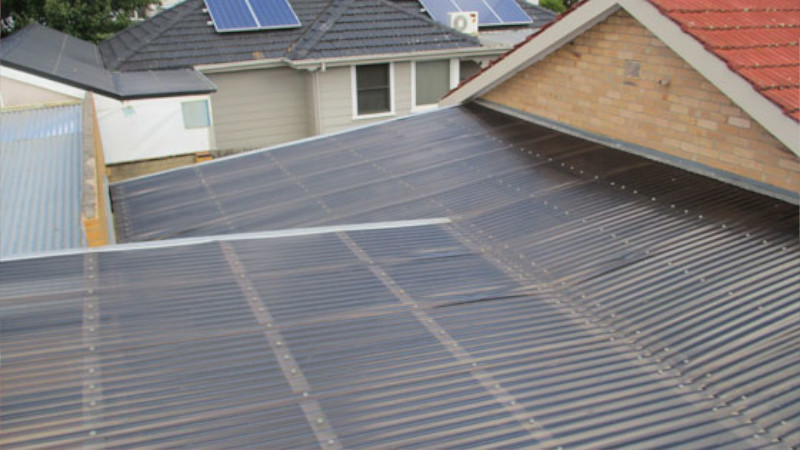 Laserlite roof after moss treatment showing a clean surface